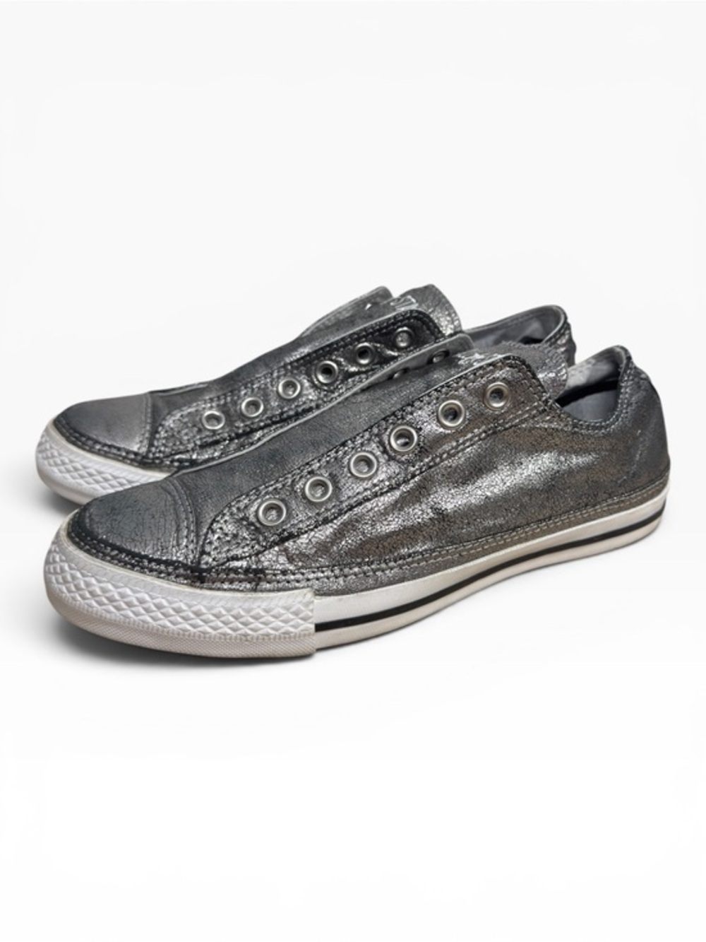 Converse Chuck Taylor All Star Glitter Slip On Sneakers Women’s 8.5 Gray Shoe
